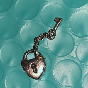 Heart and key pandora charm